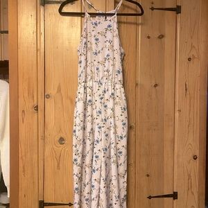 Pink Floral Striped Jumpsuit